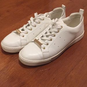 White leather shoes